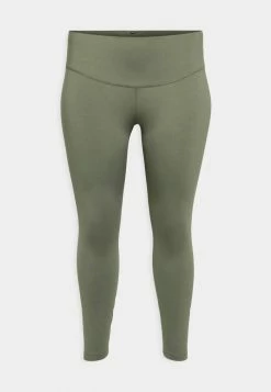 Nike Performance ONE PLUS - Leggings - Medium Olive/white