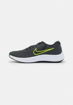 Nike Performance STAR RUNNER 3 GS UNISEX - Neutral Running Shoes - Dark Smoke Grey/black/volt