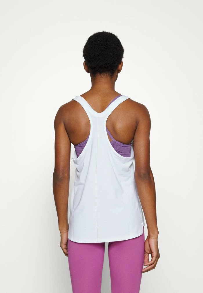 Nike Performance ONE LUXE TANK - Top - White/sanddrift/atomic Green 3 Nike Performance ONE LUXE TANK - Top - White/sanddrift/atomic Green - Image 3
