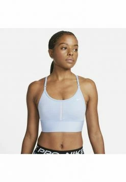 Nike Performance INDY BRA - Medium Support Sports Bra - Royal Tint Football Grey White